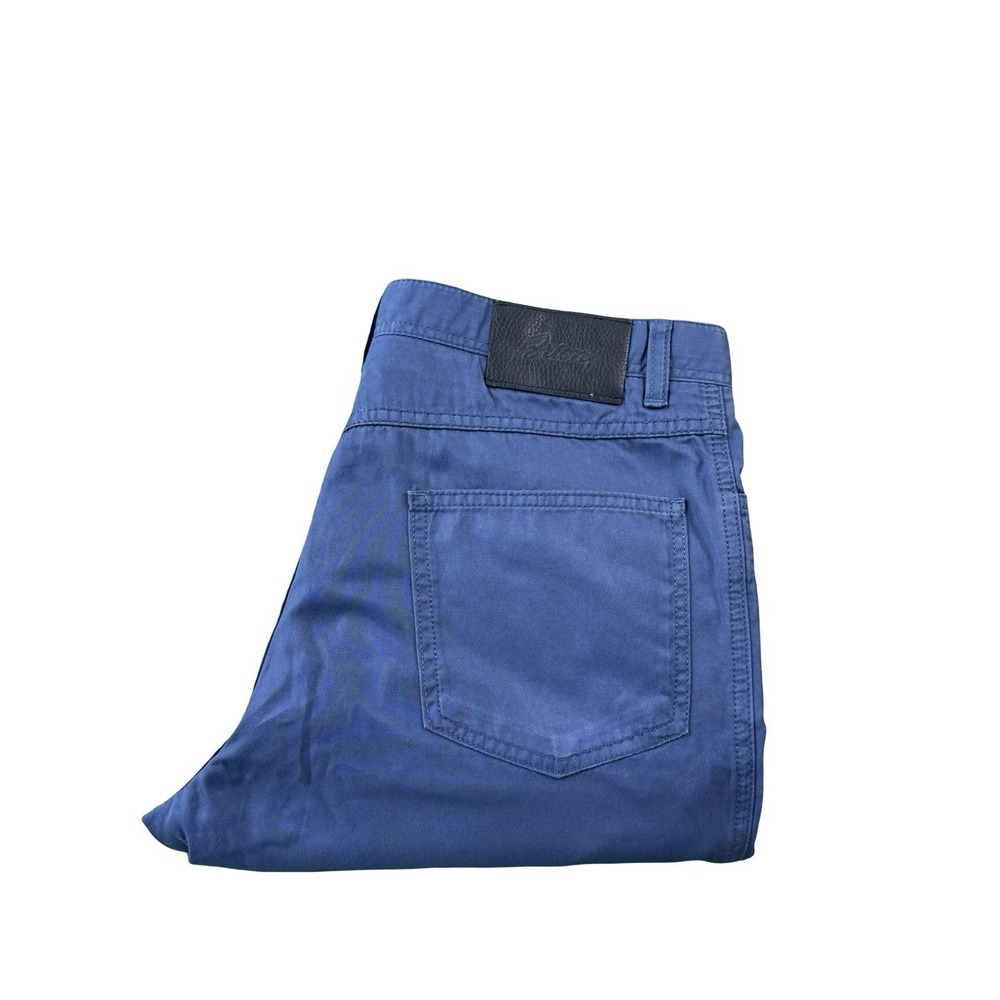 Brioni Blue Cotton Current 5 Pocket Mens Chino Pant Size 36X28 Mint